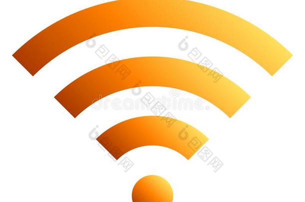 WirelessFidelity基于IEEE802.11b标准的无线局域网象征偶像-桔子简单的梯度,隔离的-矢量