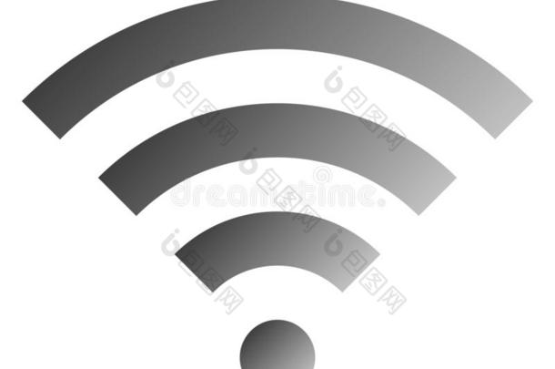 WirelessFidelity基于IEEE802.11b标准的无线局域网象征偶像-中等的灰色简单的梯度,隔离的-vectogr