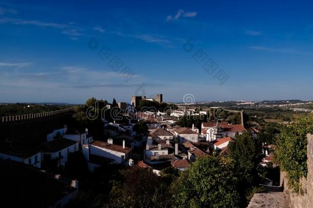 城市风光照片看法向奥比杜什老的城市<strong>葡萄牙</strong>