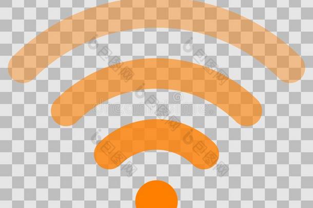 WirelessFidelity基于IEEE802.11b标准的无线局域网象征偶像-桔子简单的圆形的透明的,隔离的-