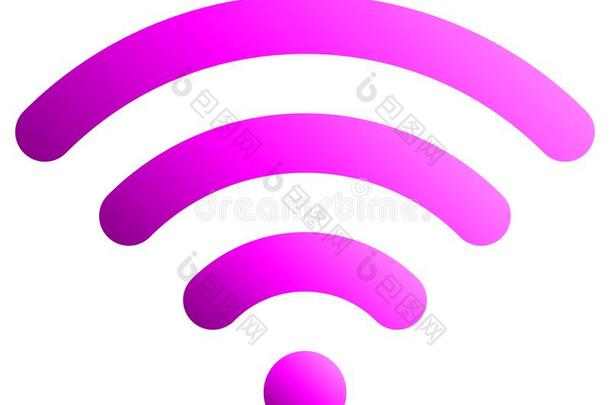 WirelessFidelity基于IEEE802.11b标准的无线局域网象征偶像-紫色的简单的圆形的梯度,隔离的-Venezu