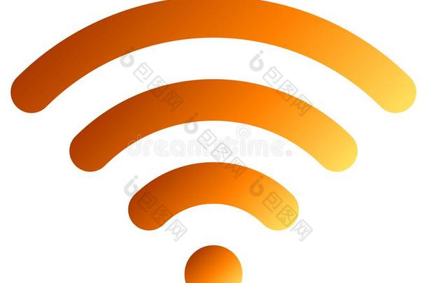 WirelessFidelity基于IEEE802.11b标准的无线局域网象征偶像-桔子简单的圆形的梯度,隔离的-Venezue