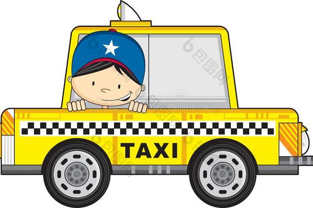 漫画黄色的出租车出租车
