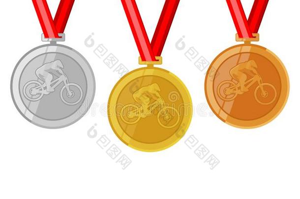 泥土跳自由的方式骑脚踏车兜风冠军完全的简易曲棍球棒奖章放置