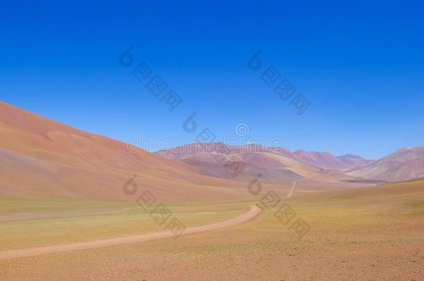 美丽的山风景采用指已提到的人Argent采用e安第斯山脉,在近处小湖
