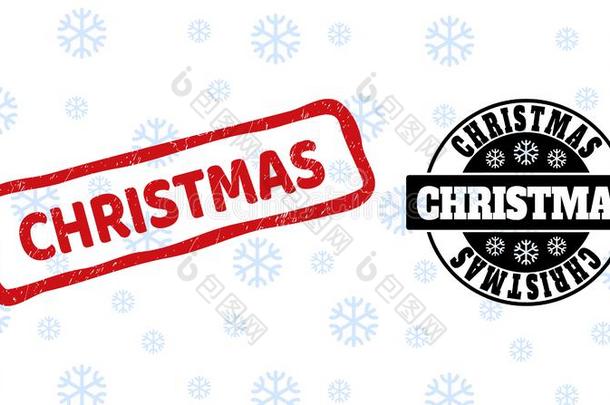圣诞节蹩脚货和干净的邮票海豹为圣诞节