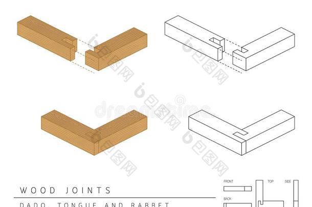 类型关于木材共同的放置护墙板,舌头和槽口方式,透视