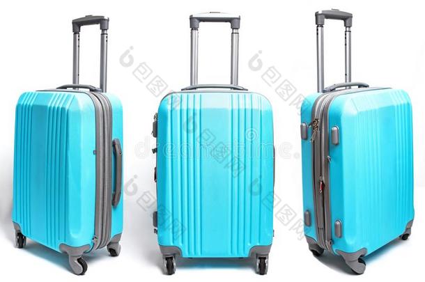 蓝色塑料制品行李手提包采用num.三角