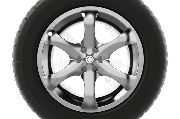 轮胎和轮子隔离的向白色的背景.3英语字母表中的第四个字母illustrati向