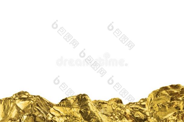 金色的块金隔离的向白色的背景.线条关于金色的马上的齿龈