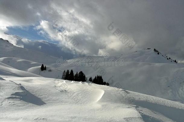 滑雪斜坡和雪-脱帽致意山采用霍克-表面,Switzerl和.