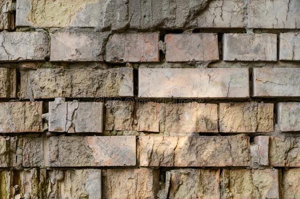 详细资料关于织地粗糙的老年的砖墙.aux.能够是用过的同样地背景