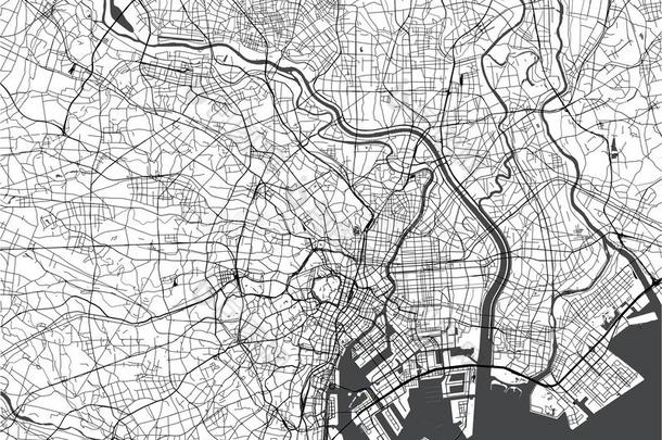 地图关于指已提到的人城市关于东京,人名,岛本州,黑色亮漆