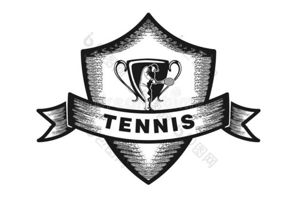 网球徽章标识阴谋灵感隔离的向白色的后台