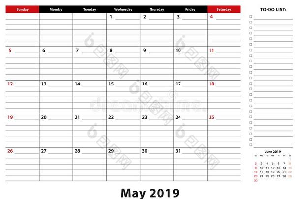 aux.可以2019每月的书桌给装衬垫日历一星期出发从星期日,大小