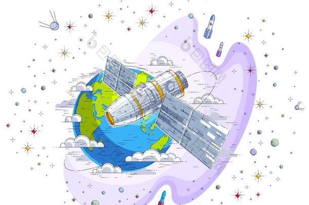 空间车站在轨道上运行大约地球,<strong>航天</strong>,宇宙飞船休闲健身中心