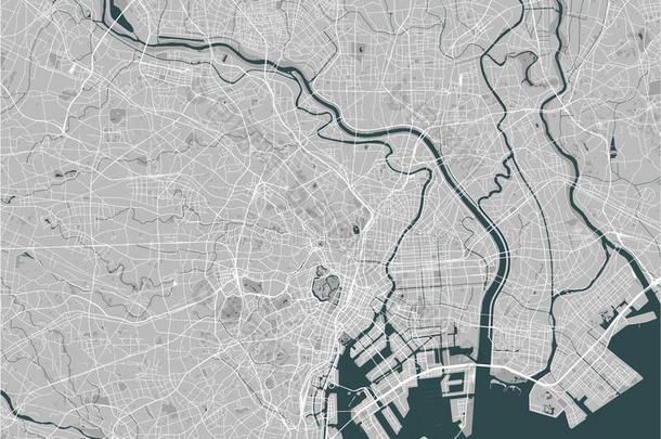 地图关于指已提到的人城市关于东京,人名,岛本州,黑色亮漆