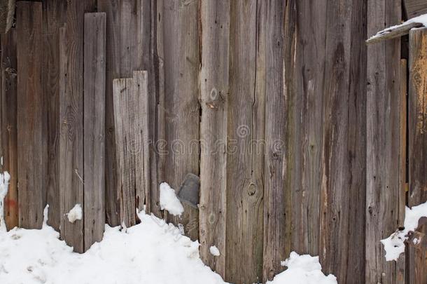 背景质地灰色老的板木材冬一天