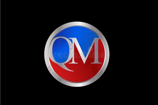 QM最初的圆形状银红色的蓝色颜色较晚地标识设计