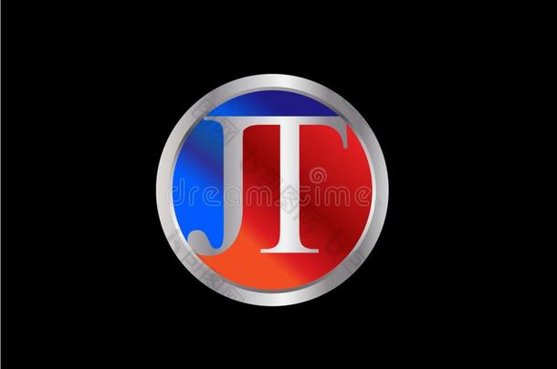JT公司最初的圆形状银红色的蓝色颜色较晚地标识设计