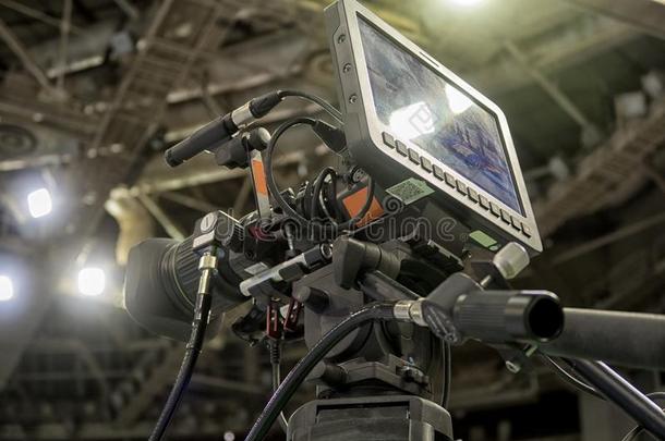 关-在上面电视照相机在有关运动的竞争,television电视机博德卡西