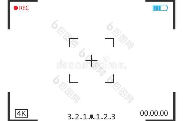 照相机框架<strong>取景器</strong>屏幕偶像.矢量说明