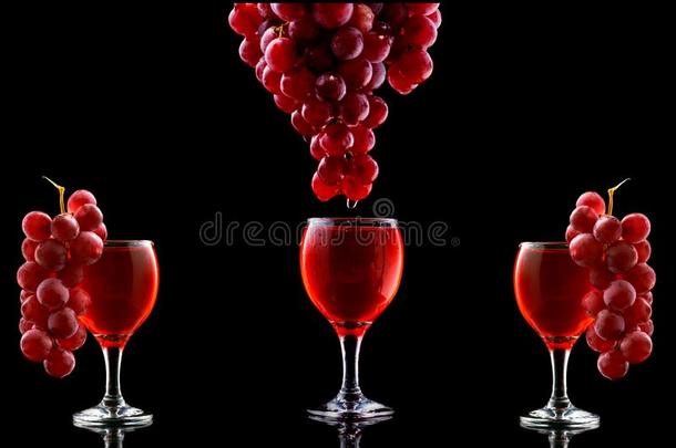 放置和意大利人红色的葡萄酒尝味和葡萄酒文化:葡萄酒玻璃一