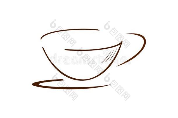 棕色的咖啡豆杯子或茶水杯子向指已提到的人茶杯托