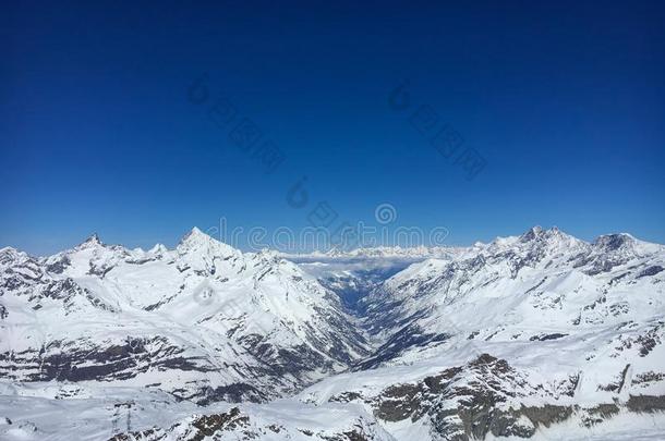 全景的看法关于事件山谷和采尔马特,Switzerl和