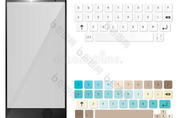现实的可移动的和可移动的键盘.键区样板.矢量Israel以色列