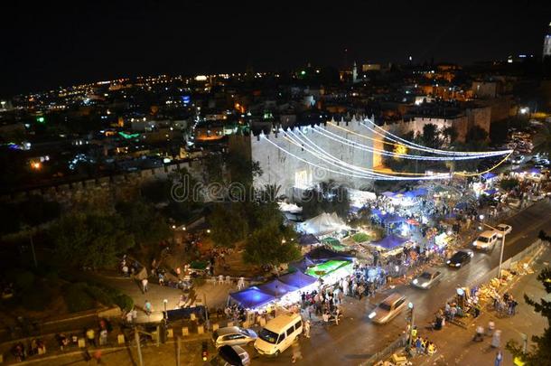 大马士革门入口在老的城市耶路撒冷巴勒斯坦以色列在