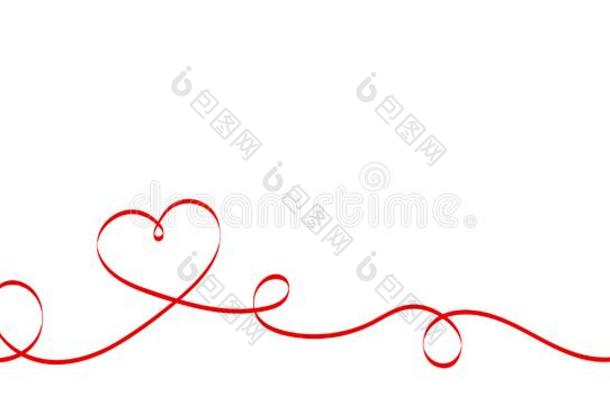 美术字红色的心带向白色的背景.红色的弧形的禁止