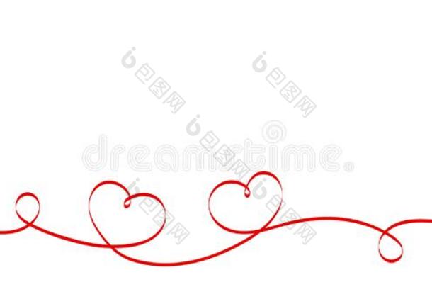 美术字红色的心带向白色的背景.红色的弧形的禁止
