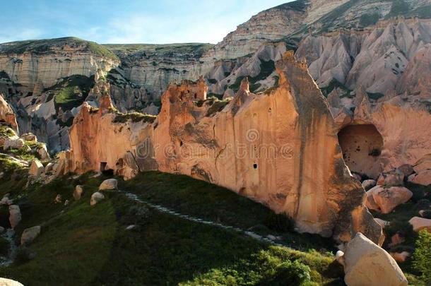 古代的洞穴城市关于帐篷采用卡帕多奇亚,火鸡