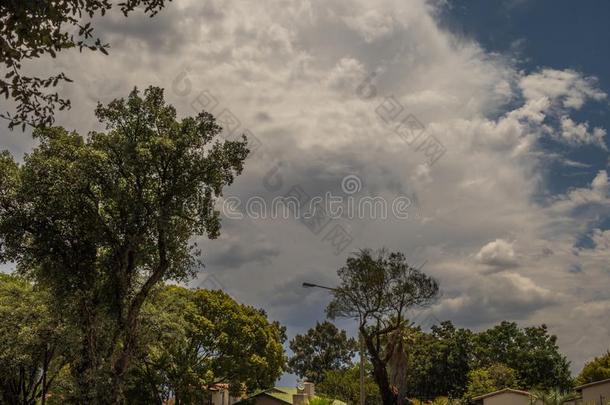 季节的有暴风雨的夏天气豪登省南方非洲