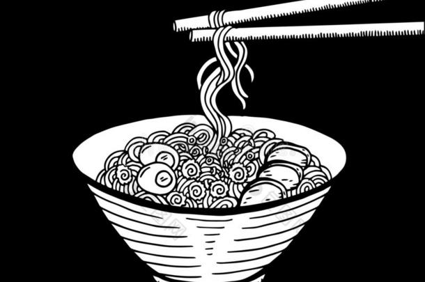 手疲惫的日本人食物草图说明.制动火箭方式