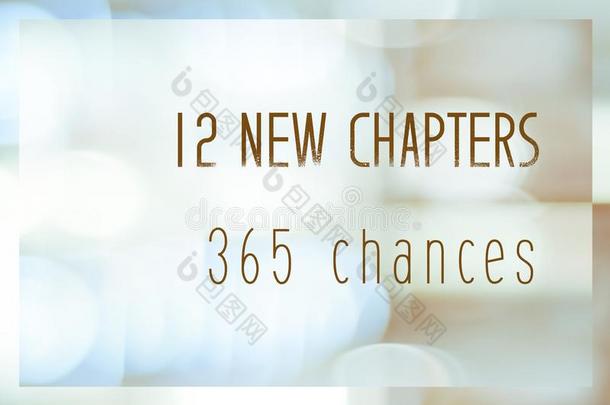 12新的章365机会,新的年积极的引用向污迹