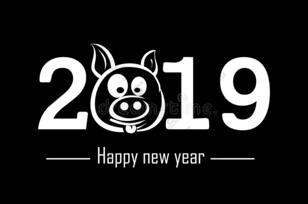 幸<strong>福</strong>的新的年<strong>2019</strong>和<strong>猪</strong>