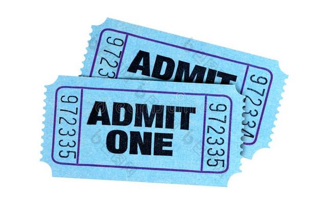 两个蓝色许可进入num.一电影院剧场票隔离的