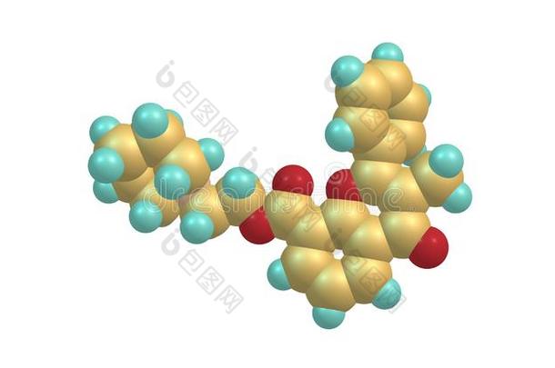 黄伏沙星分子的结构隔离的向白色的