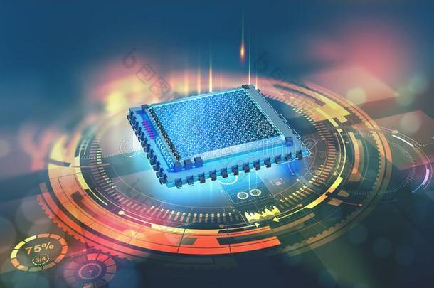 未来的中央处理器.量子加工采用指已提到的人全球的计算机网