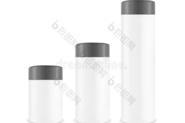 塑料制品白色的罐子和黑的盖.<strong>包装</strong>为<strong>美容</strong>品
