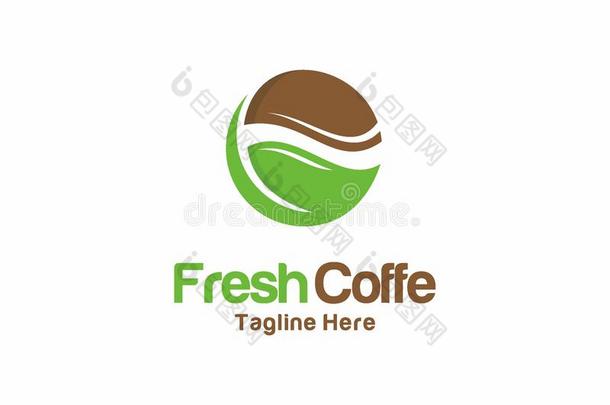 新鲜的咖啡豆标识设计观念,咖啡豆标识样板