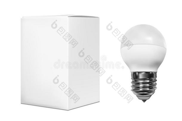 现实的电的光球茎和白色的纸盒