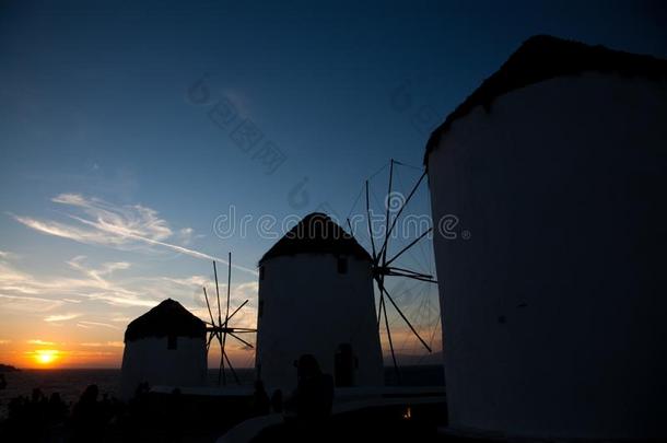 著名的看法传统的风车向指已提到的人岛Myk向os,希腊