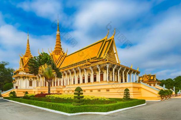 指已提到的人宝座过道里面的指已提到的人王国的宫采用山金边,柬埔寨.