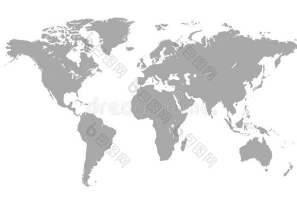 <strong>世界地图</strong>隔离的向白色的背景矢量