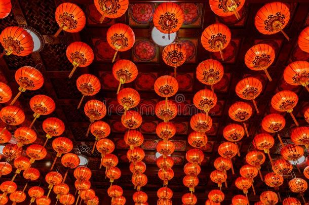红色的灯笼在的时候为中国人新的年节日