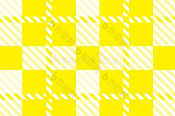 黄色的有条纹或方格纹的棉布模式.质地从菱形为-彩格呢,表c