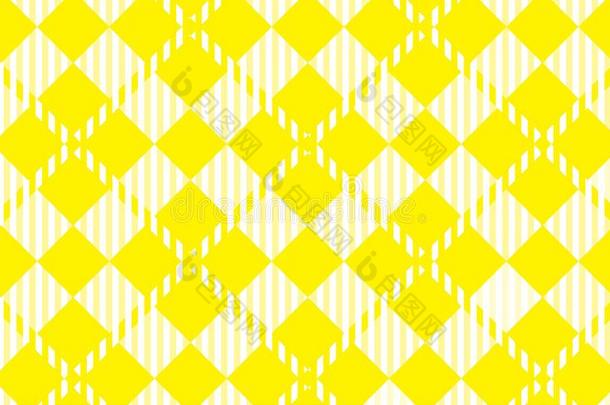 黄色的有条纹或方格纹的棉布模式.质地从菱形为-彩格呢,表c